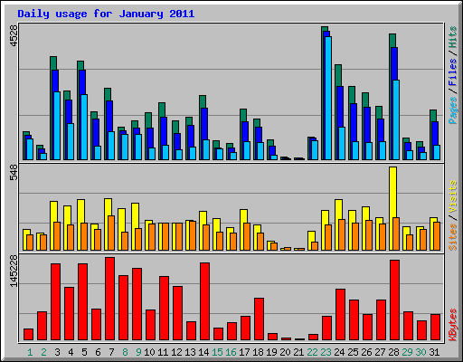 Daily usage for January 2011
