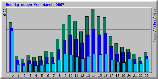 Hourly usage for March 2007