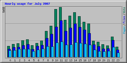 Hourly usage for July 2007