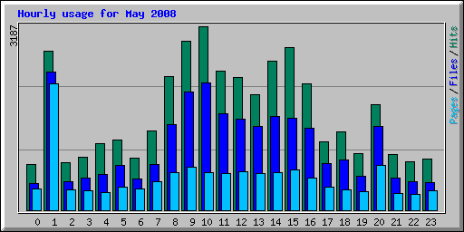 Hourly usage for May 2008