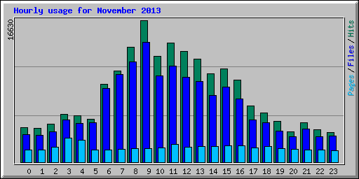 Hourly usage for November 2013