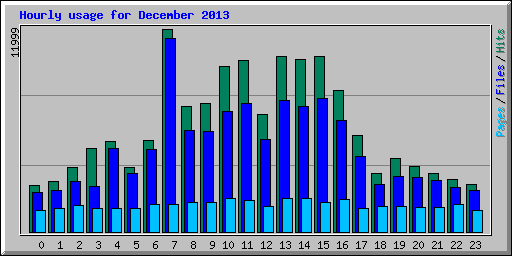 Hourly usage for December 2013