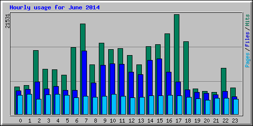 Hourly usage for June 2014