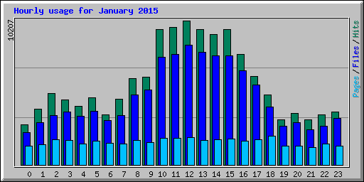 Hourly usage for January 2015