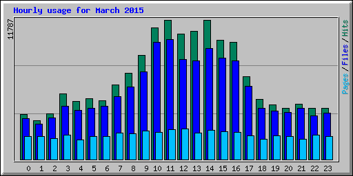 Hourly usage for March 2015