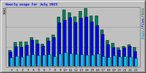 Hourly usage for July 2015