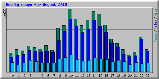 Hourly usage for August 2015