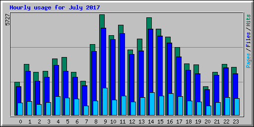 Hourly usage for July 2017