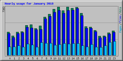 Hourly usage for January 2018