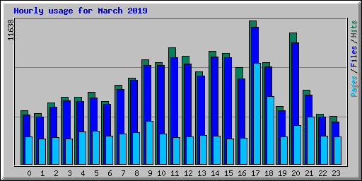 Hourly usage for March 2019