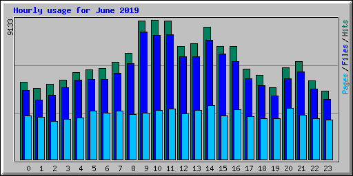 Hourly usage for June 2019