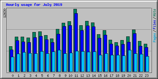Hourly usage for July 2019