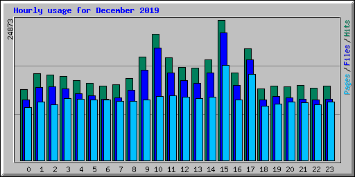 Hourly usage for December 2019
